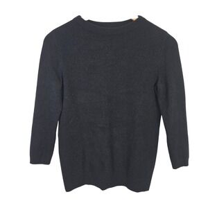 Talbots Pure Cashmere Sweater Womens Small Black Crew Neck Long Sleeve Soft Knit